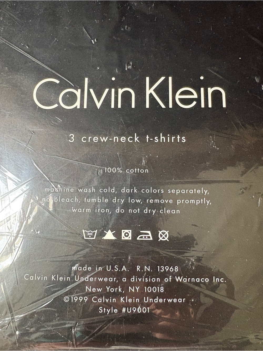 Vintage Calvin Klein White Tee Set Made inUSA Single Stitch Deadstock Size L NWT - Picture 5 of 5